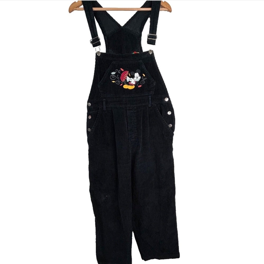 VTG 90s Mickey Unlimited Jerry Leigh Corduroy Overalls L Embroidered Umbrella